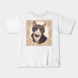 Regency Era Cat Portrait Kids T-Shirt